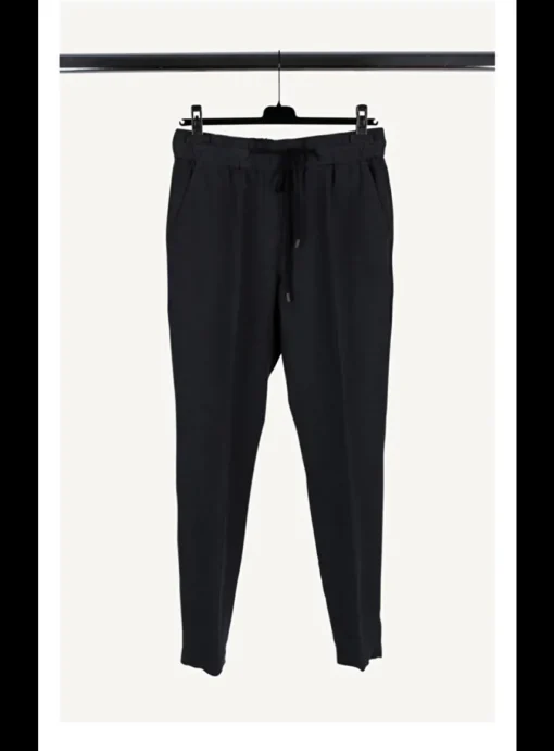 Pantalon marine met elastieke taille | DELSCHER. Fashion