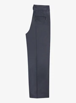 Pantalon marine wijde katoenen broek | DELSCHER. Fashion