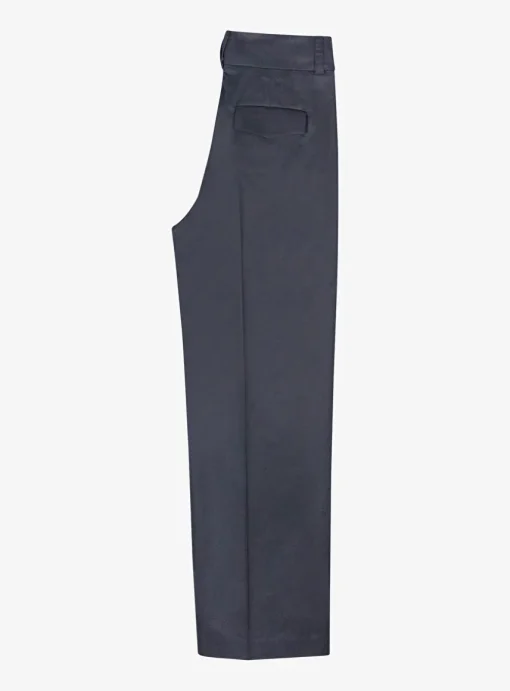 Pantalon marine wijde katoenen broek | DELSCHER. Fashion