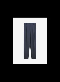 Pantalon Michela bandplooi marine | DELSCHER. Fashion