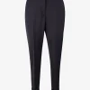 Pantalon omslag zwart | DELSCHER. Fashion