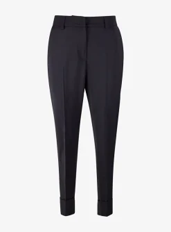 Pantalon omslag zwart | DELSCHER. Fashion