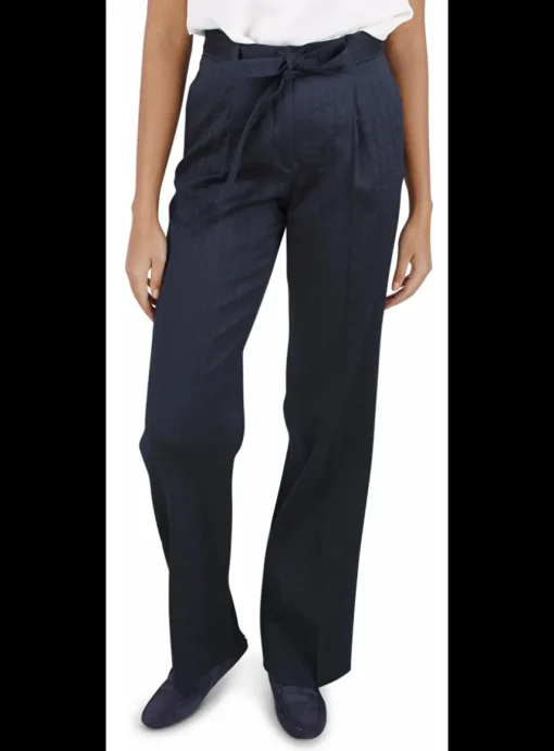 Pantalon paperbag Milan marine | DELSCHER. Fashion