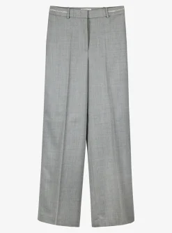 Pantalon recht wol grijs | DELSCHER. Fashion