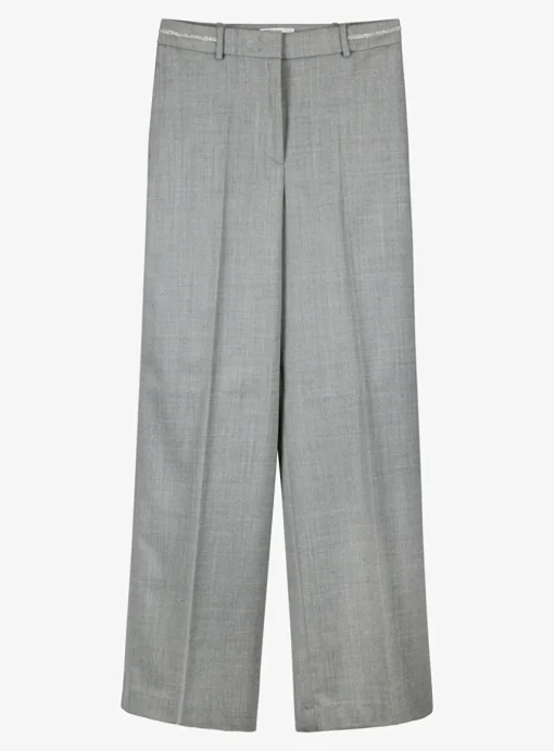 Pantalon recht wol grijs | DELSCHER. Fashion