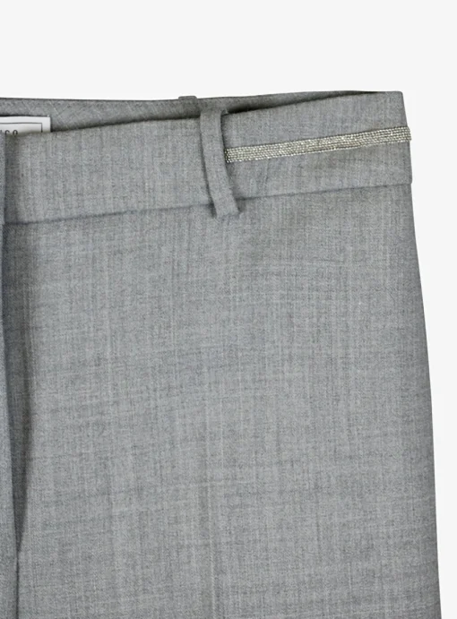 Pantalon recht wol grijs | DELSCHER. Fashion