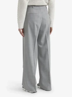 Pantalon recht wol grijs | DELSCHER. Fashion