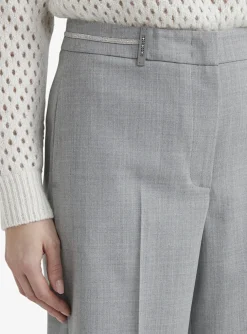 Pantalon recht wol grijs | DELSCHER. Fashion