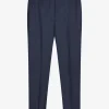 Pantalon viscose marine met omslag | DELSCHER. Fashion