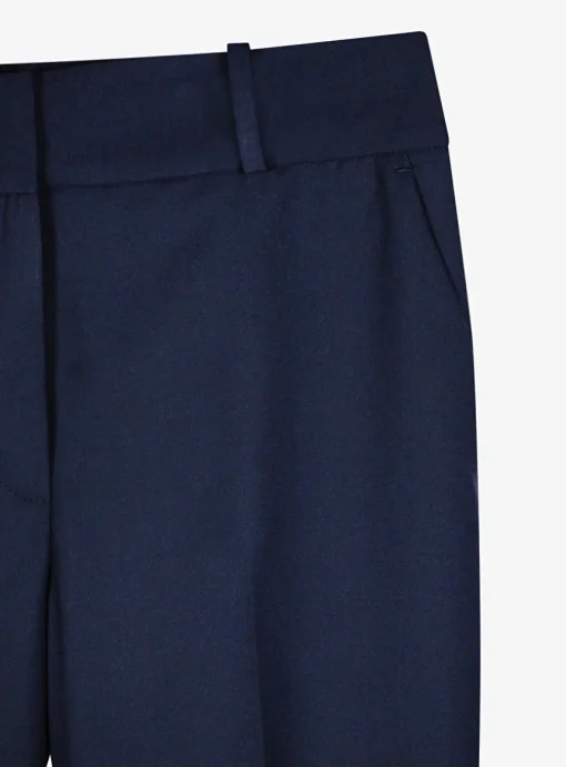 Pantalon viscose marine met omslag | DELSCHER. Fashion