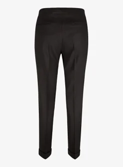Pantalon wol crepe zwart | DELSCHER. Fashion