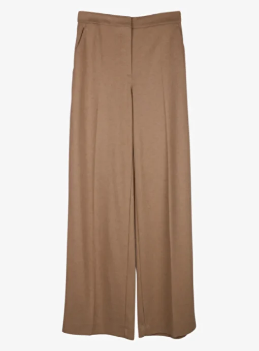 Pantalon wol jersey camel | DELSCHER. Fashion