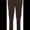 Pantalon zwart met cirkels in oker en rood | DELSCHER. Fashion