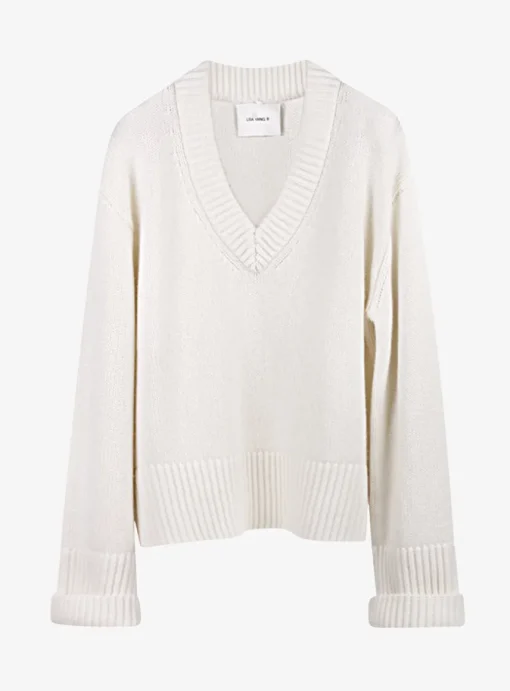 Pull Aletta cashmere offwhite | DELSCHER. Fashion
