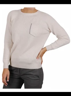 Pull cashmere beige melange | DELSCHER. Fashion