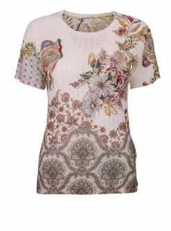 Pull cashmere offwhite bloemen en glitter | DELSCHER. Fashion