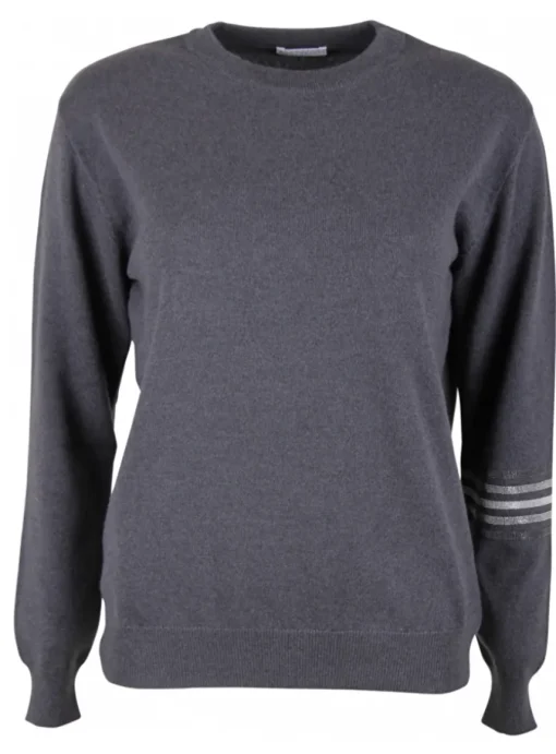 Pull cashmere ronde hals grijs | DELSCHER. Fashion