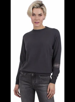 Pull cashmere ronde hals grijs | DELSCHER. Fashion