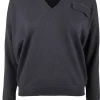 Pull cashmere v-hals antraciet | DELSCHER. Fashion