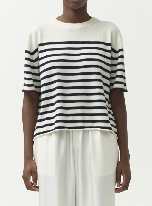 pull Cila stripes navy wit | DELSCHER. Fashion