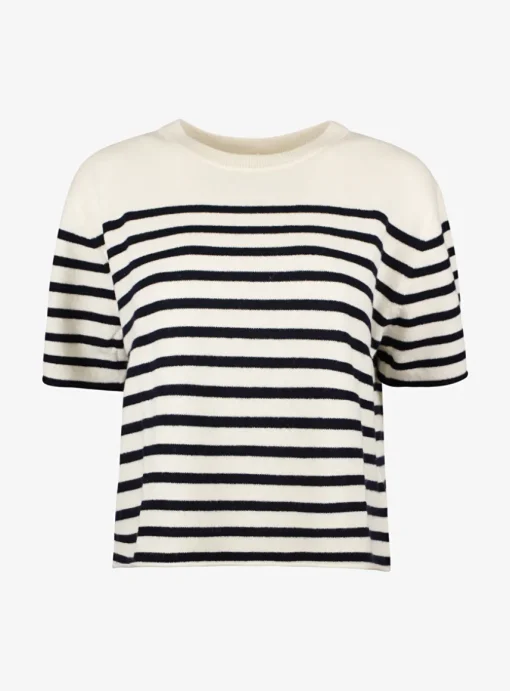 pull Cila stripes navy wit | DELSCHER. Fashion