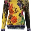Pull geel dessin ronde hals | DELSCHER. Fashion