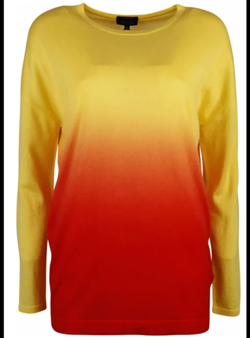 Pull geel rood Sunrise | DELSCHER. Fashion