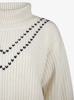 Pull henny turtle cream navy | DELSCHER. Fashion