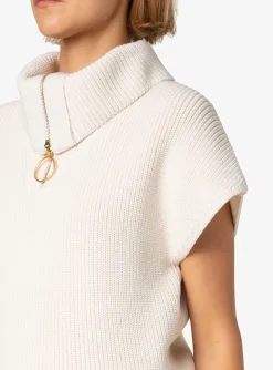 pull kapmouw offwhite met rits | DELSCHER. Fashion