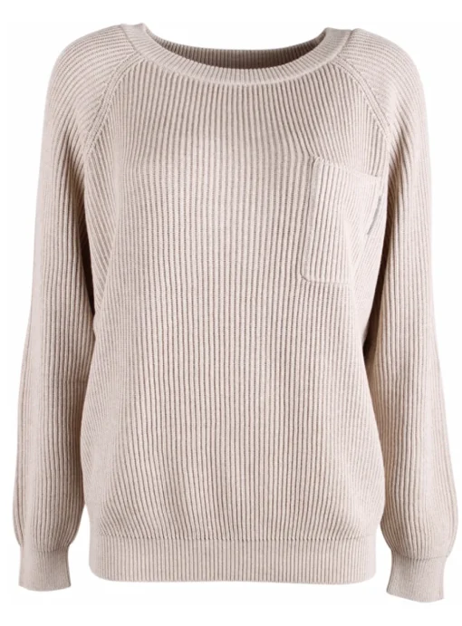 Pull katoen beige | DELSCHER. Fashion