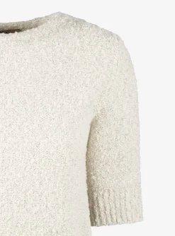 Pull Loris beige met zilver lurex | DELSCHER. Fashion