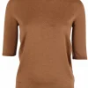 Pull Lyv cashmere ronde hals cognac | DELSCHER. Fashion