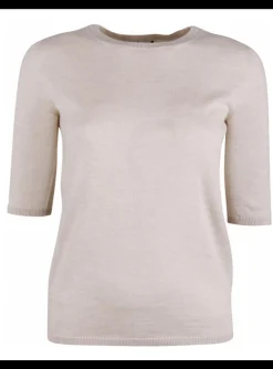 Pull Lyv cashmere ronde hals beige | DELSCHER. Fashion