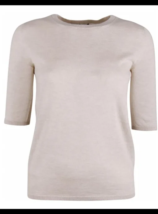Pull Lyv cashmere ronde hals beige | DELSCHER. Fashion