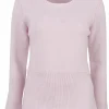 Pull Makara cashmere roze ronde hals | DELSCHER. Fashion