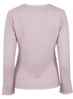 Pull Makara cashmere roze ronde hals | DELSCHER. Fashion