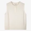 Pull offwhite mouwloos | DELSCHER. Fashion