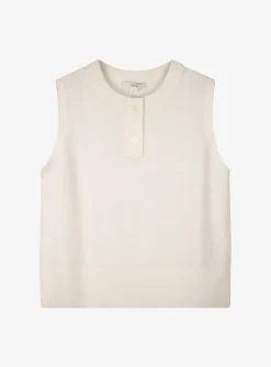 Pull offwhite mouwloos | DELSCHER. Fashion