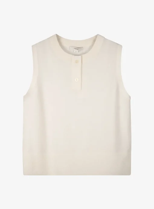Pull offwhite mouwloos | DELSCHER. Fashion