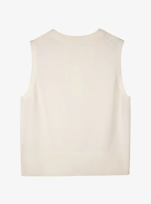 Pull offwhite mouwloos | DELSCHER. Fashion