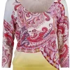 Pull paisley paars, pink, offwhite | DELSCHER. Fashion