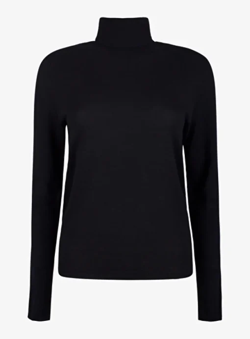 Pull Pockdale coll dun wol zwart | DELSCHER. Fashion