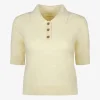Pull polo brushed cashmere zacht geel | DELSCHER. Fashion
