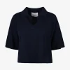 Pull polo cashmere navy | DELSCHER. Fashion