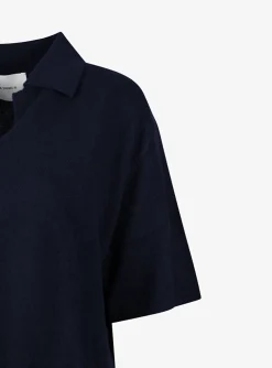 Pull polo cashmere navy | DELSCHER. Fashion