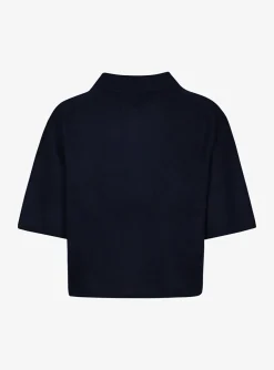 Pull polo cashmere navy | DELSCHER. Fashion