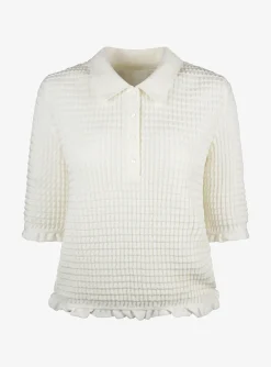 Pull polo origami offwhite | DELSCHER. Fashion