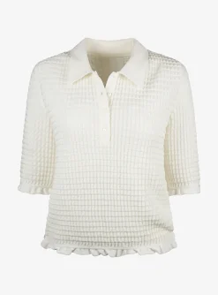 Pull polo origami offwhite | DELSCHER. Fashion