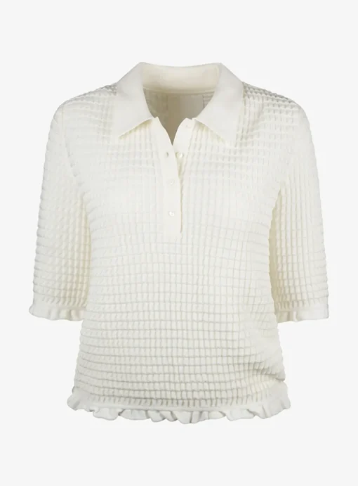 Pull polo origami offwhite | DELSCHER. Fashion