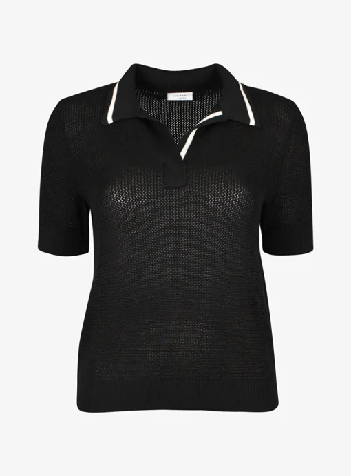 Pull polo zwart wit | DELSCHER. Fashion